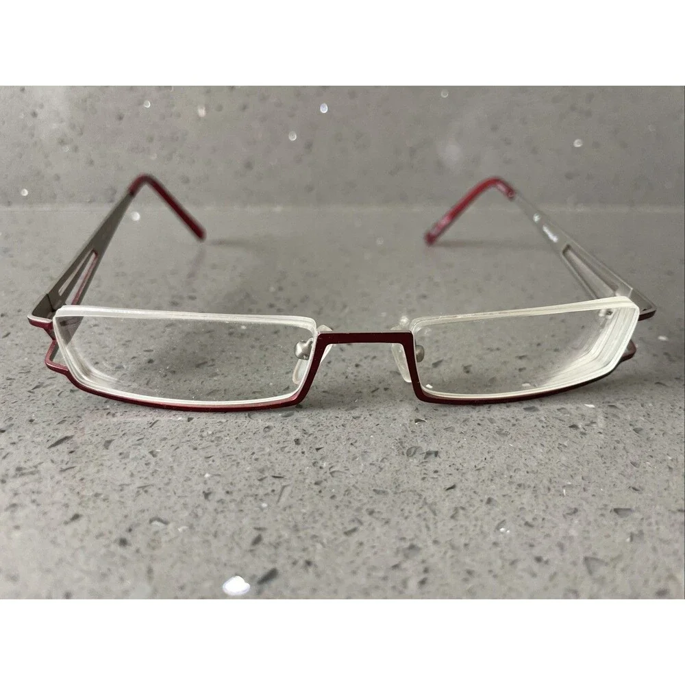 Caravaggio Half Rim Eyeglasses Frames ONLY 48-18-135 Red Metal BUR HE02